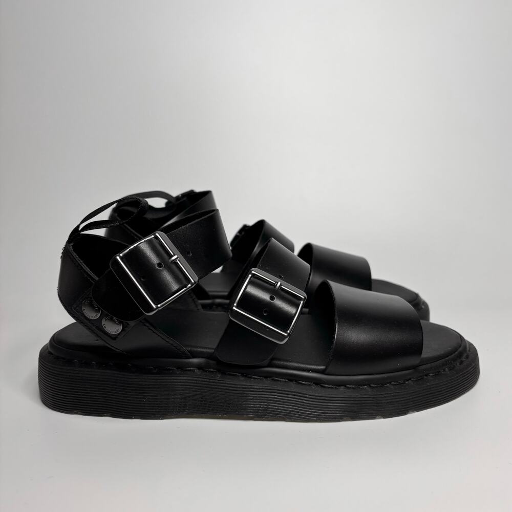 Dr. Martens Men’s Gryphon Brando Leather Gladiator Sandals in Black